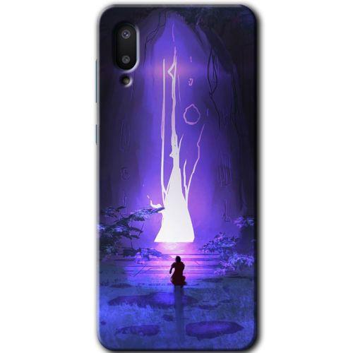 MRCİLETİSİM Samsung Galaxy A02 Kılıf Baskılı Kapak - Wanderer Silhouette +Tam Kaplayan Mat Seramik