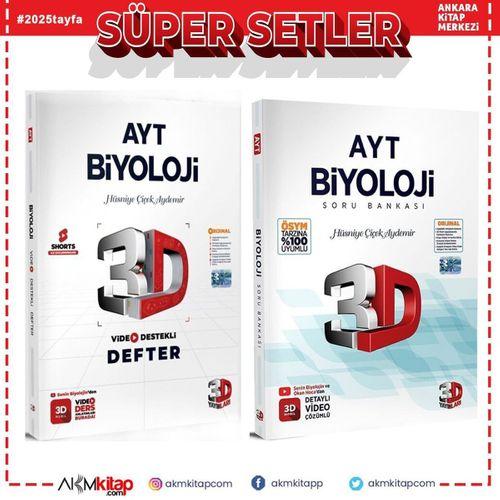 3D AYT Biyoloji Defter ve Soru Bankası Seti 2 Kitap