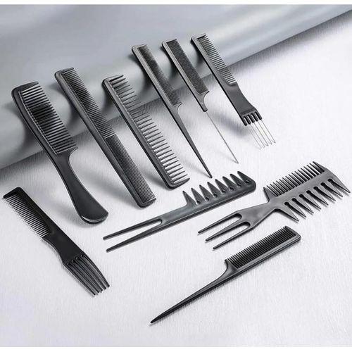 Zhltools 10 Parça Profesyonel Kuaför Tarak Seti - Saç Kesim, Ayırma, Şekillendirme ve Fön Tarağı