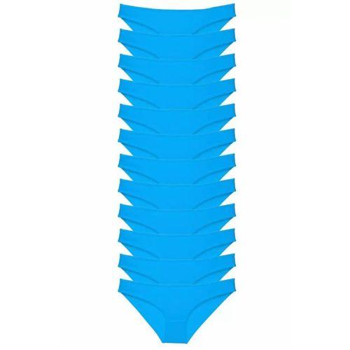 12 adet Süper Eko Set Likralı Kadın Slip Külot Mavi