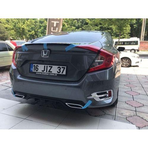Honda Civic Uyumlu Fc5 Arka Difüzör Parlak Siyah 2016-2021 Arası Parça