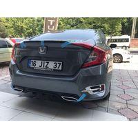 Honda Civic Uyumlu Fc5 Arka Difüzör Parlak Siyah 2016-2021 Arası Parça