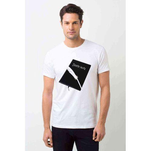 Anime Note Book Baskılı Beyaz Erkek Tshirt