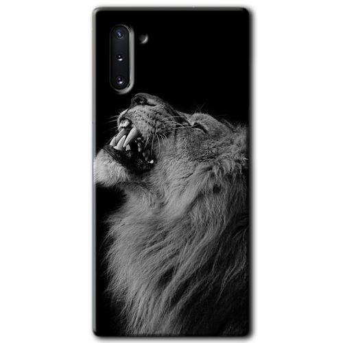MRCİLETİSİM MRCİLETİSİM Samsung Galaxy Note 10 Kılıf HD Desen Baskılı Arka Kapak + Temperli Cam - Lion