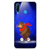 Huawei P30 Lite Kılıf FunnyMaX (43) Thin Fit Kılıf Lacivert Ayılı