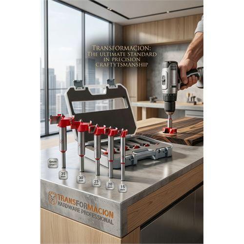 Pro-Series: 5’li Ahşap Menteşe Yuva Açma ve Hassas Delik Panç Seti - Karl Edition 722981