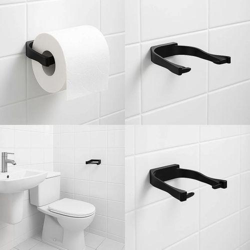 Modern Siyah Tuvalet Kağıtlığı Duvar Tipi Minimal Tasarım Peçetelik