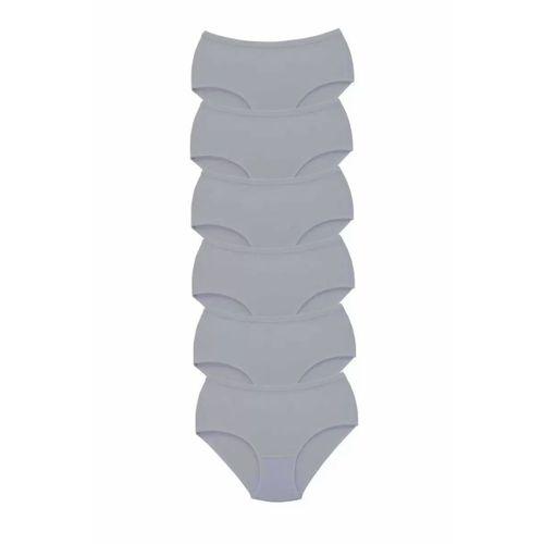 6 Adet Tutku Kadın Yüksek Bel Bato Kalın Lastik Külot Gri