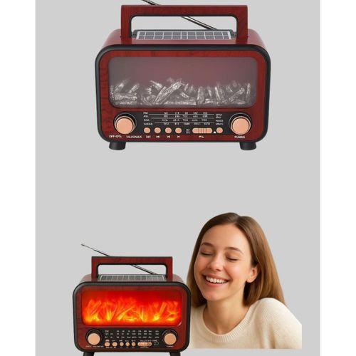 Taşınabilir Kamp Hoparlörü – Solar Şarjlı, Şömine Efektli, 7w Güçlü Ses