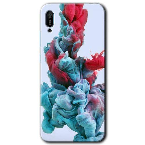 MRCİLETİSİM Huawei Y6 2019 Kılıf Kapak - Renkli Karışım +Hayalet Ekran Yandan Gözükmez
