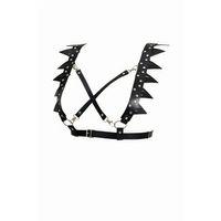 Siyah Harness Takım Zımba Detaylı Sivri Uçlu Vücut Aksesuarı - Brf1166