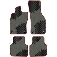 Toyota Corolla Verso 2004-2009 Uyumlu Gri Halı Siyah Desen Bordo Kenar PLUS Paspas