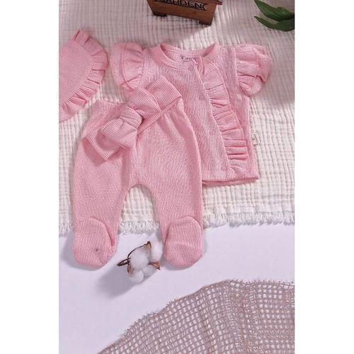 Omuzdan Fırfır Detaylı 5 Parça %100 Pamuk Kız Hastane Çıkışı