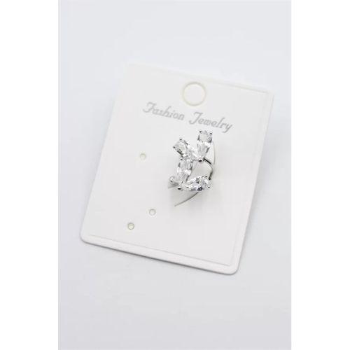 Taşlı Kıkırdak Küpe - Gümüş