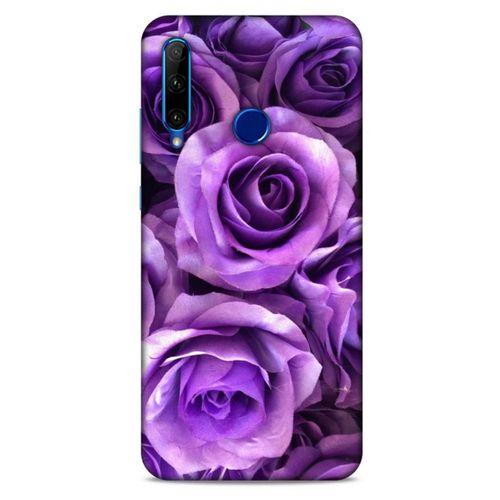 Huawei Y6P Uyumlu Kılıf Mor Delisi (40) Fit Silikon Kılıf Büyük Güller