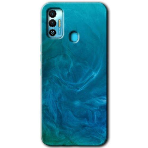 Tecno Spark 7T Kılıf HD Desen Baskılı Arka Kapak - Mavi Aura + Kırılmaz Cam