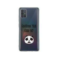 Samsung A71 Garibanın Yüzü Gülür mü Desenli Premium Şeffaf Silikon Kılıf