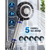 Klor Ve Kireç Filtreli Duş Başlığı 5 Farklı Su Akışı Masaj Etkili Filtreli Duş Başlığı