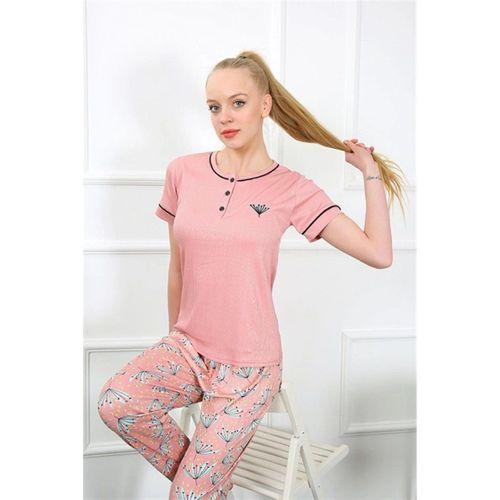 Kadın Gül Kurusu Kısa Kol Pijama Takım