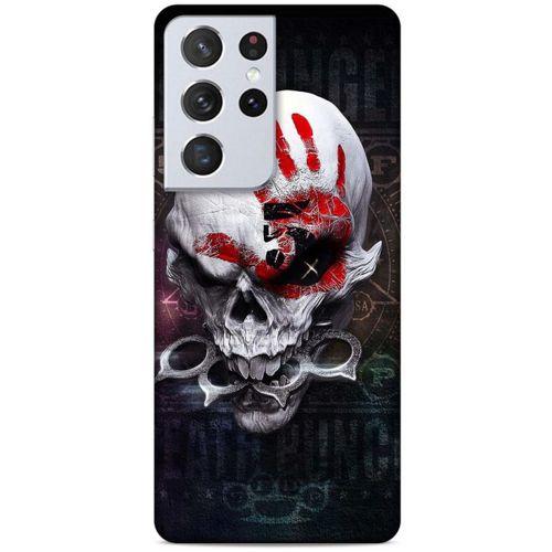Samsung Galaxy S21 Ultra Uyumlu Kılıf Motorsiklet (27) Tasarımlı Kılıf Kurukafa
