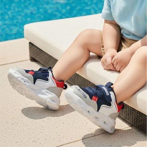 Wisco 018 Lacivert-Gri Cırtlı Işıklı Bebe Erkek Çocuk Spor Ayakkabı