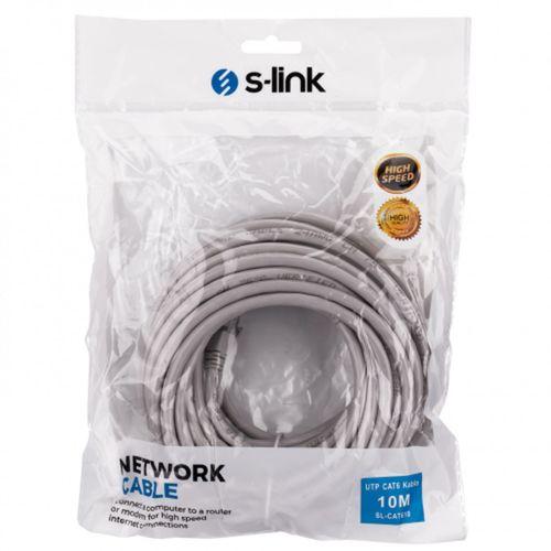 S-LINK SL-CAT610, CAT6, Patch, 10Mt, Kablo (Gri)