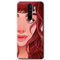 MRCİLETİSİM Xiaomi Redmi Note 8 Pro Kılıf Baskılı Kapak - Kızıl Kız + 5D Tam Kaplayan Cam