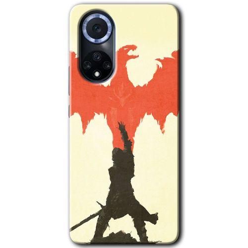 MRCİLETİSİM Huawei Nova 9 Kılıf HD Desen Baskılı Arka Kapak+Temperli Cam - Dragon Hunter 1