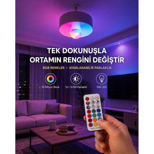 Kumanda Destekli Çok Renkli Akıllı Led Ampul Yeni Nesil