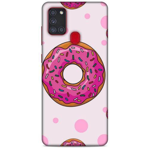 Samsung Galaxy A21s Uyumlu Kılıf Pembe Delisi (25) Antişok Kapak Donut