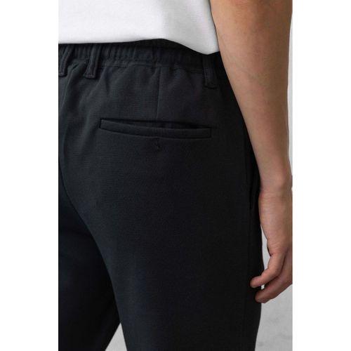 Akira Örme Pike Kumaş Beli Lastikli Fermuarlı Erkek Pantolon - Koyu Gri