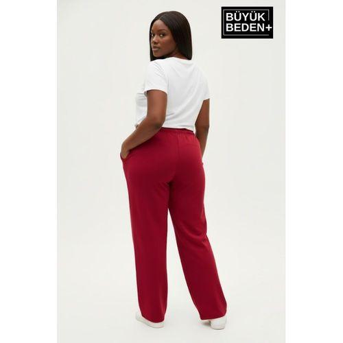 Kadın Büyük Beden BROOKLYN Baskılı Rahat Kesim Paça Reçme İnce Eşofman Altı SPR26EAK952-2