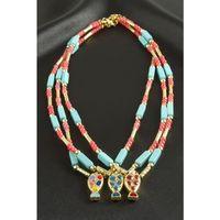 Balık Taşlı Boncuk Kolye