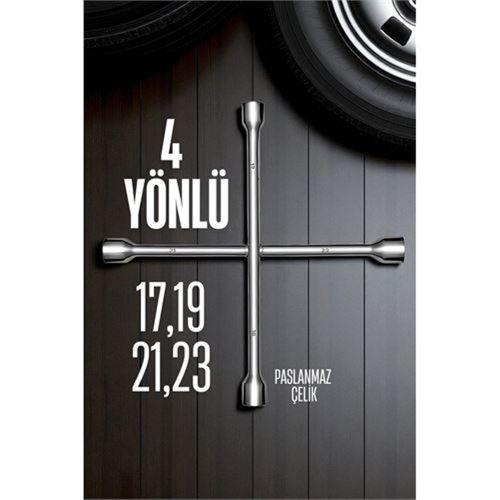 Modacar Bijon Anahtarı 4 Uçlu Çelik  Bijon Anahtarı