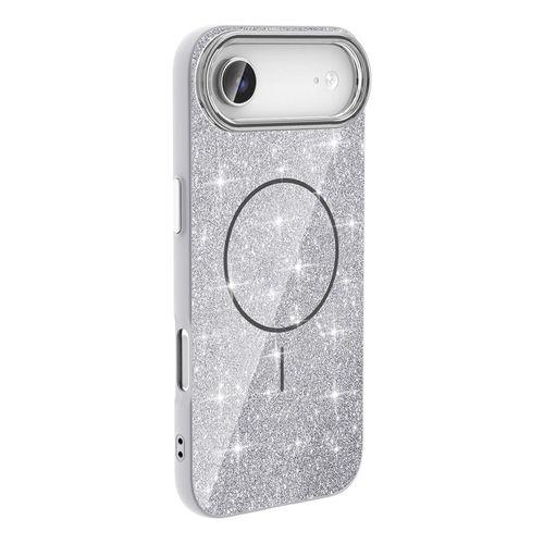 Apple iPhone 17 Air Kılıf M-safe Şarj Özellikli Parlayan Simli Zore Okso Kapak