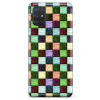 Samsung Galaxy M51 Kılıf Patchwork (6) Silikon Kılıf Su Yeşili