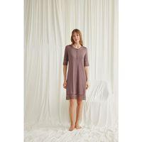 Dantel Detaylı Kısa Kollu Ve Önü Düğmeli Gecelik