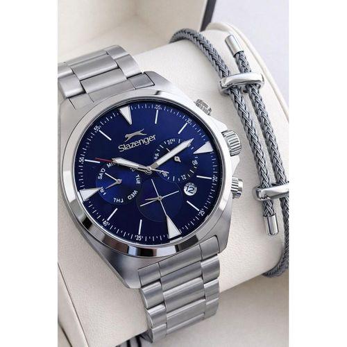 Slazenger İtalyan Tasarım Bileklik Hediyeli 2 Yıl Garantili 10 Atm Çelik Erkek Kol Saat ESL.2527.03