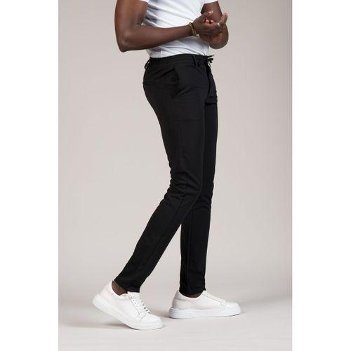 Slimfit Dokulu Dar Paça Beli Lastikli Ve İplikli Yazlık Jogger Pantolon
