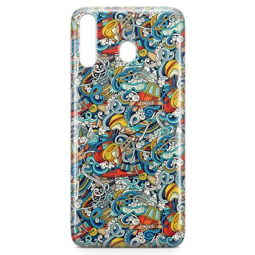 Samsung Galaxy M30 Kılıf Uludağ Doodle Arka Kapak Koruma Desenli Full Koruyucu