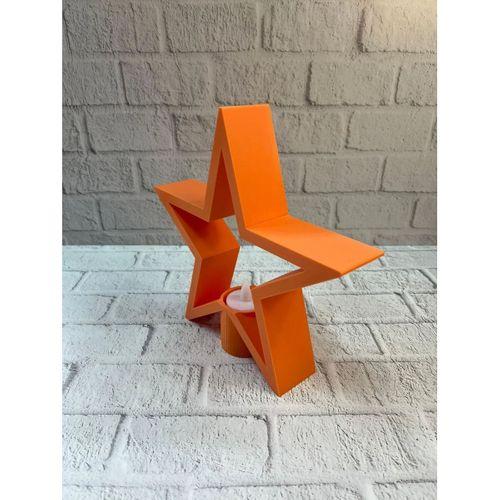 Dekoratif Yıldız Şeklinde Turuncu Mumluk Ev Aksesuarı