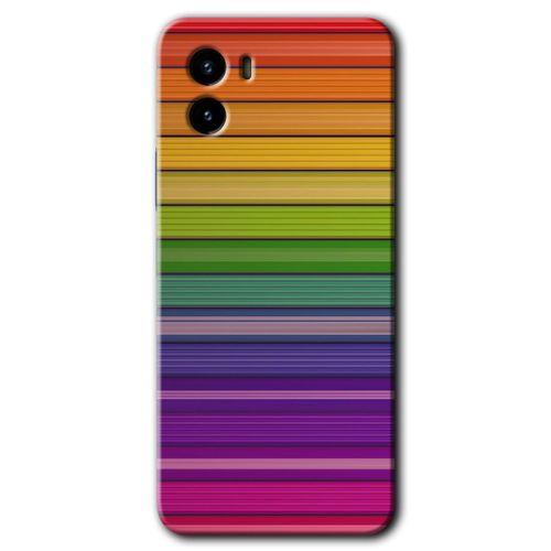Vivo Y15s HD Baskılı Kılıf + 9D Tam Ekran Koruyucu - Colorful Lines