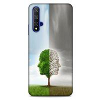 Huawei P Smart S Y8P Kılıf Depresyon (35) Fit Design Kılıf Toz Pembe Lacivert