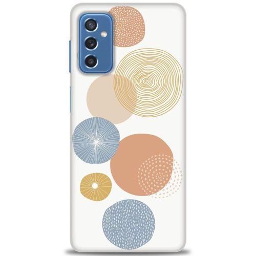 Samsung Galaxy M52 5G Kılıf HD Baskılı Kılıf - Mavi Daireler + Tam Ekran Koruyucu