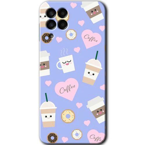 Samsung Galaxy M33 HD Baskılı Kılıf + 9D Tam Ekran Koruyucu - Coffee Cake