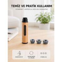 Ahşap Görünümlü Mini Küllük Taşınabilir Kompakt Tasarım 3 Farklı Uç Seçeneği