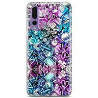 Huawei P20 Pro Kılıf Bankacı Doodle Arka Kapak Koruma Desenli Full Koruyucu