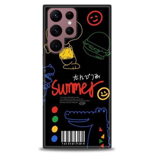 Samsung Galaxy S22 Ultra Kılıf HD Baskılı Kılıf - Summer + Tam Ekran Koruyucu