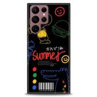 Samsung Galaxy S22 Ultra Kılıf HD Baskılı Kılıf - Summer + Tam Ekran Koruyucu