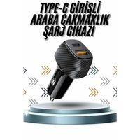 Hızlı Oto Şarj Cihazı 38w Çift Girişli Hızlı Şarj Oto Çakmaklık Type-c